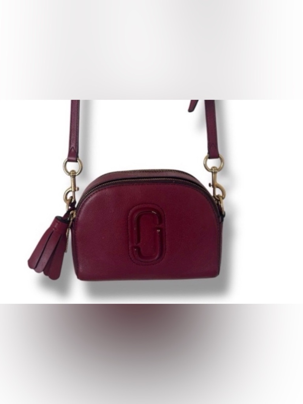 Marc Jacobs Shutter Camera Bag maroon with tassel,gold hardware,adjustable strap